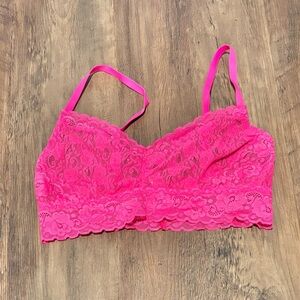 Cosabella Amore Hot Pink Lace Bralette Size Large Made in Italy L